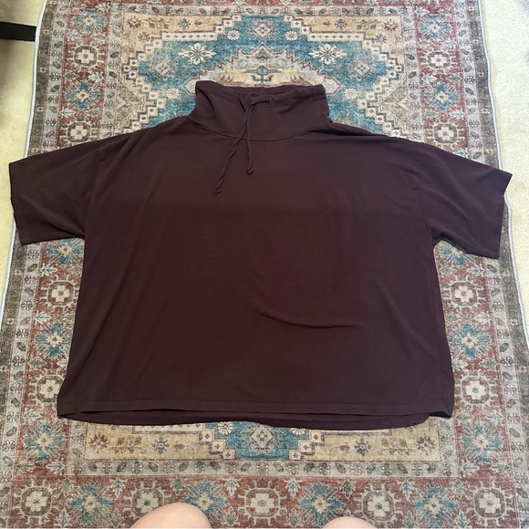 Traceable Organic Cotton Jersey Funnel Neck Box-Top Boxy Fit, Short Length SZ L - Picture 5 of 12